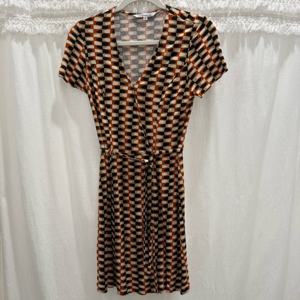 Guess Warm Tones Print Vintage Dress